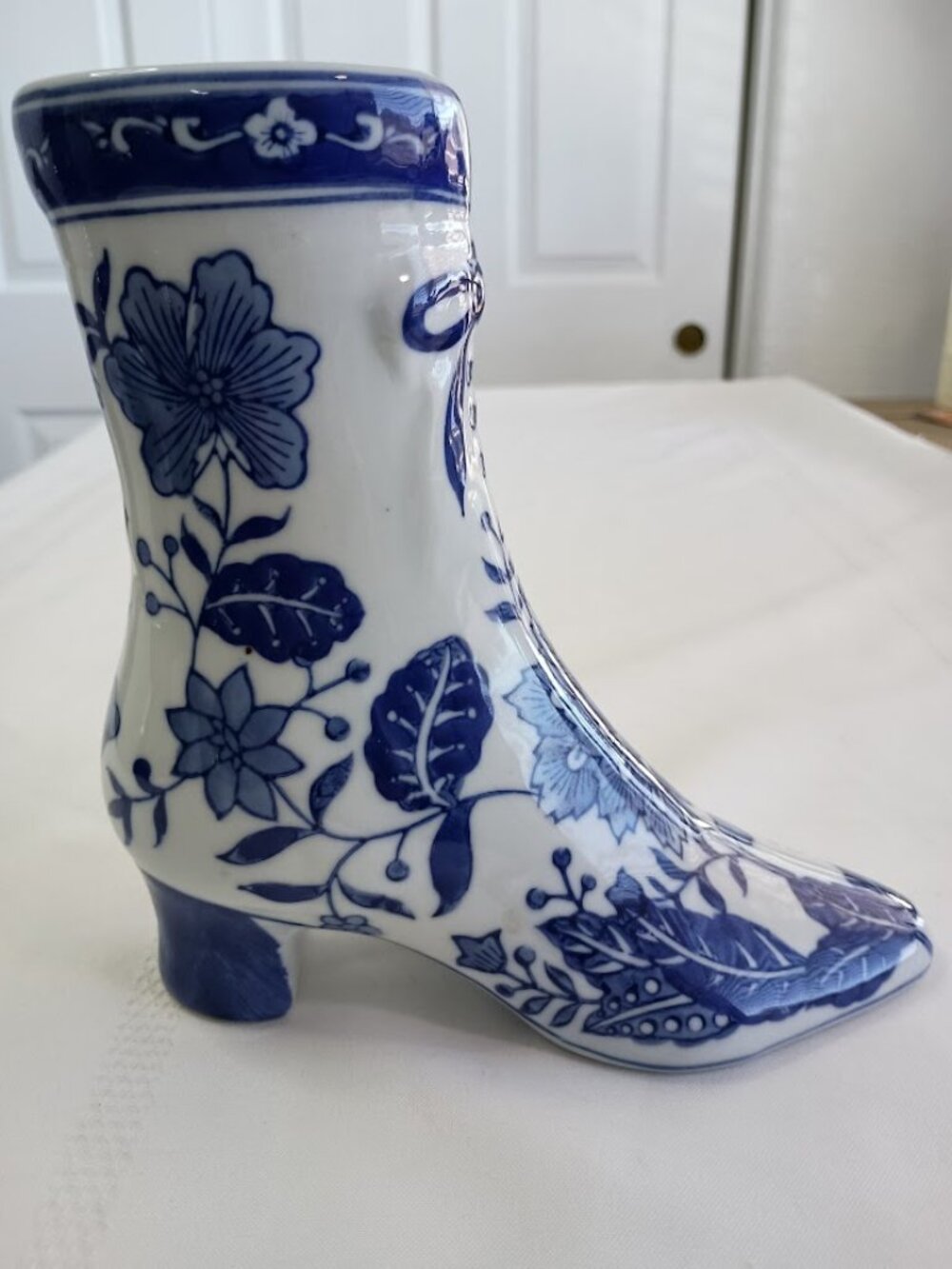 Formalities Baum Brothers Blue-and-White Victorian Boot Figurine or Vase